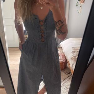 Reformation Lace up Dress